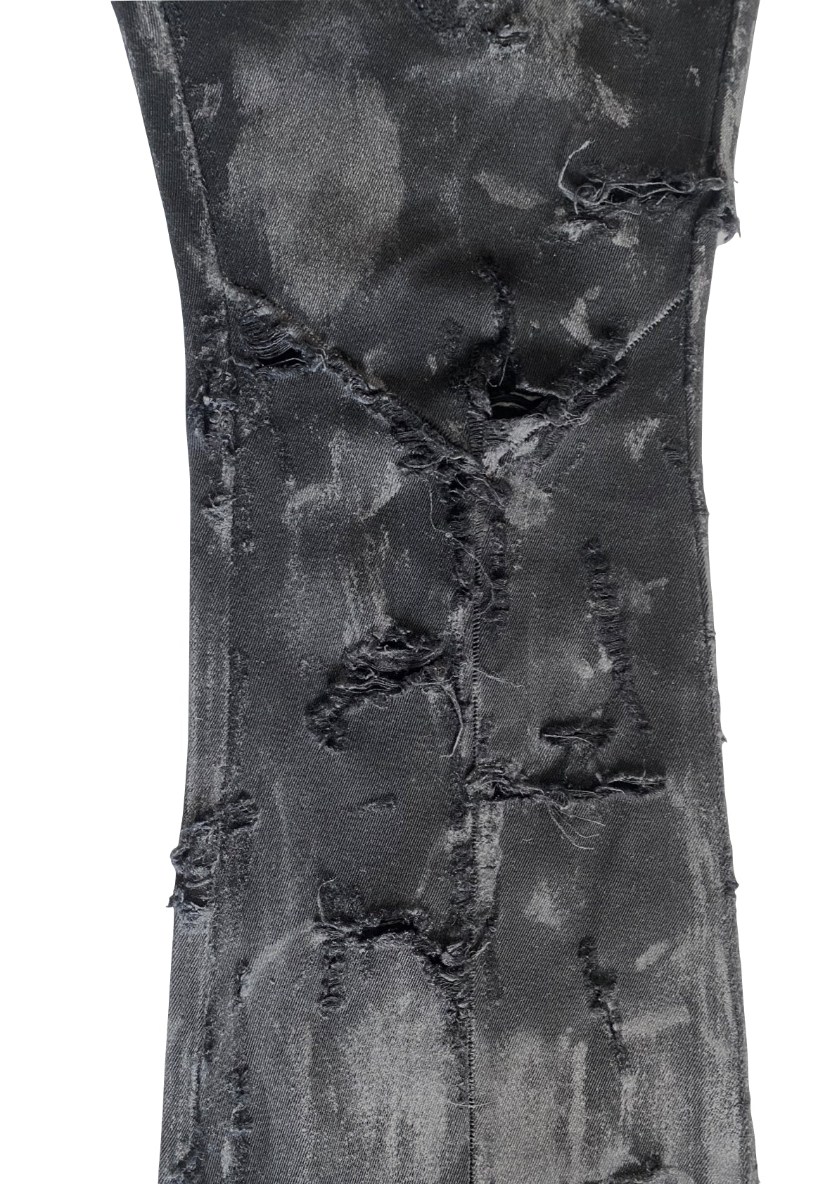 BLACK FLARED WAXED DENIM
