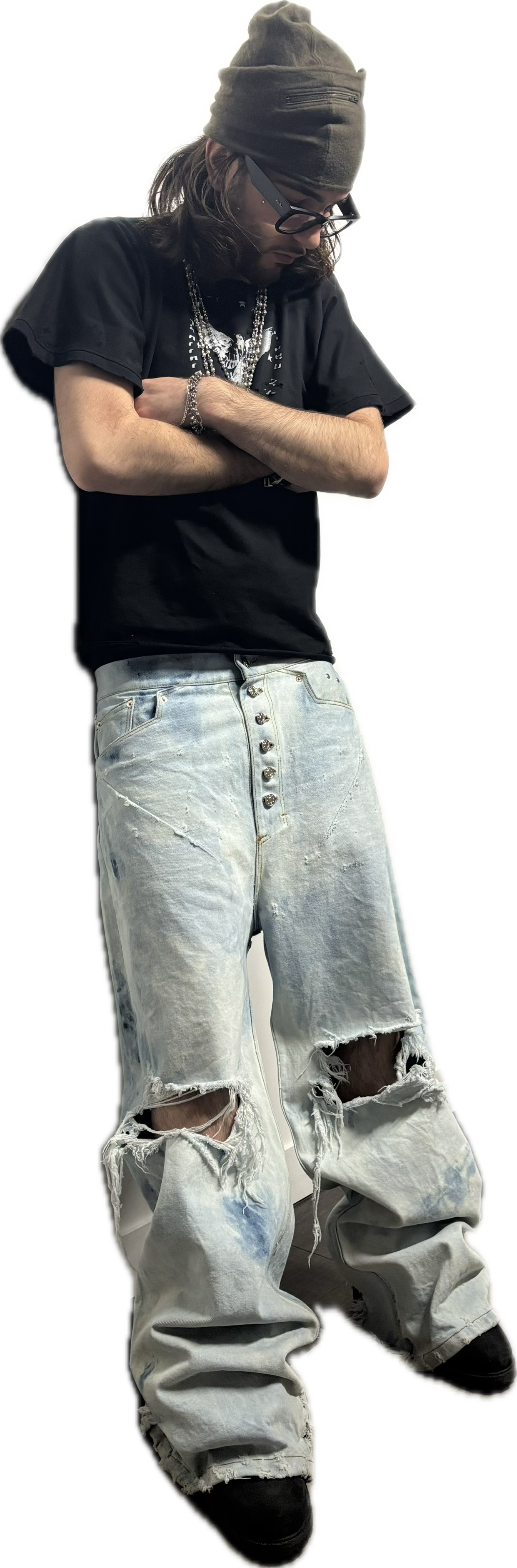 BLUE WASHED RELAXED DENIM