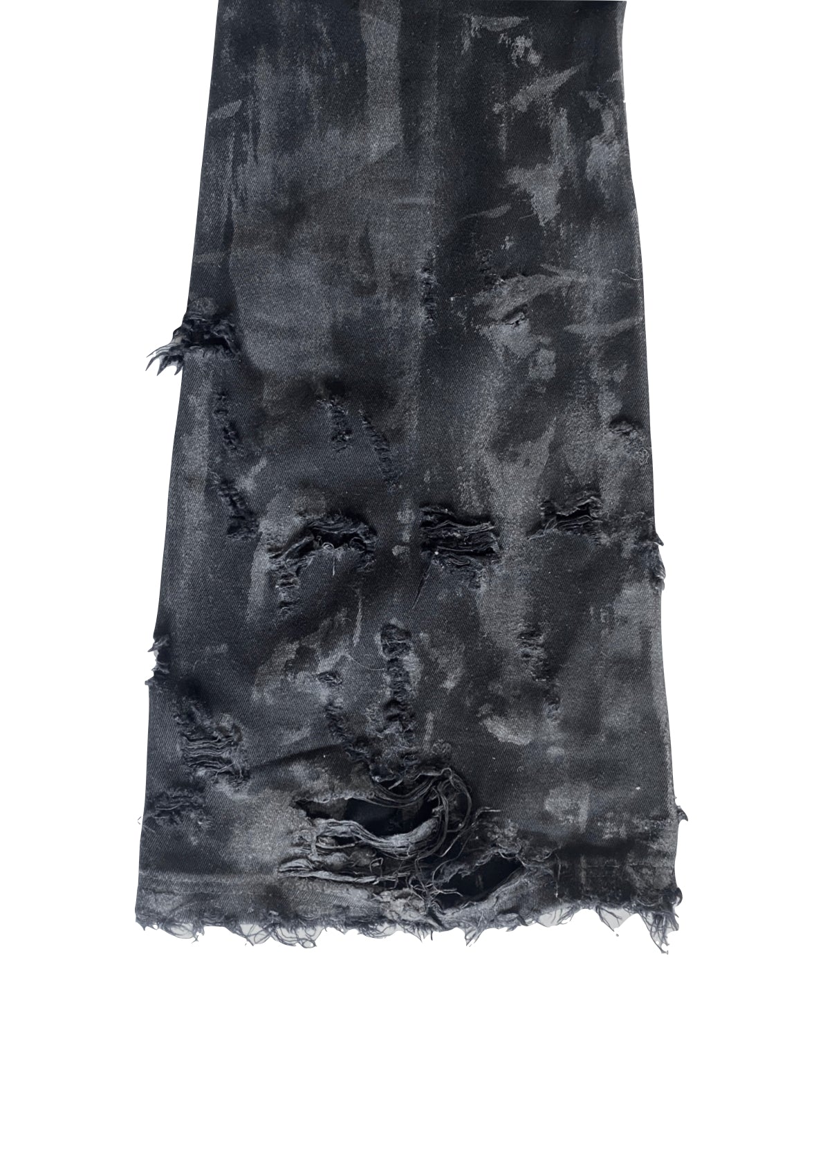 BLACK FLARED WAXED DENIM