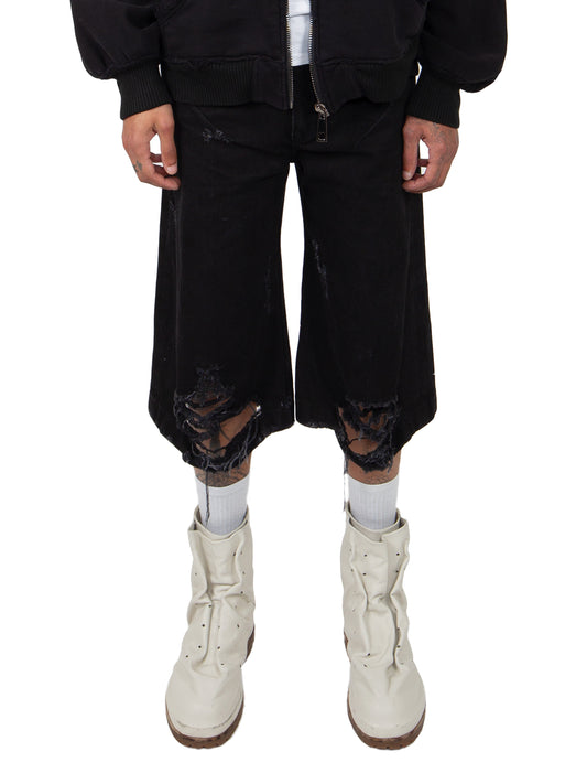 BLACK DENIM SHORT