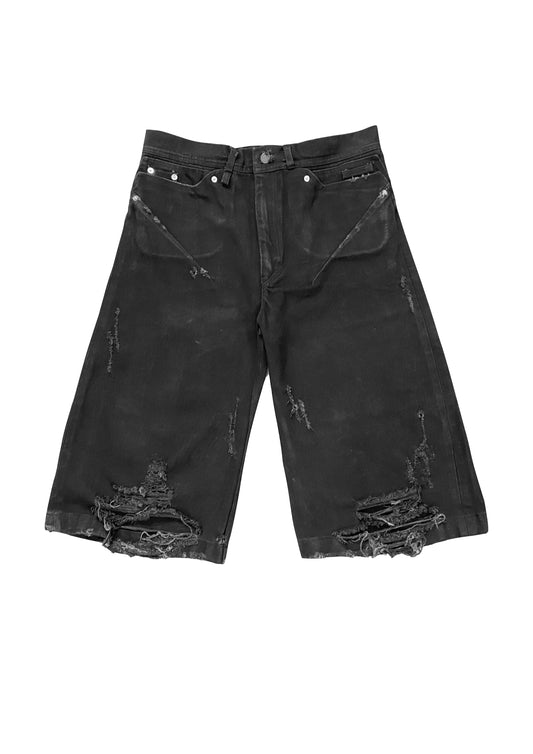 BLACK DENIM SHORT